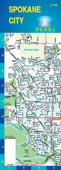 City Street Map of Spokane, Washington, by Pearl Maps (folded & laminated)