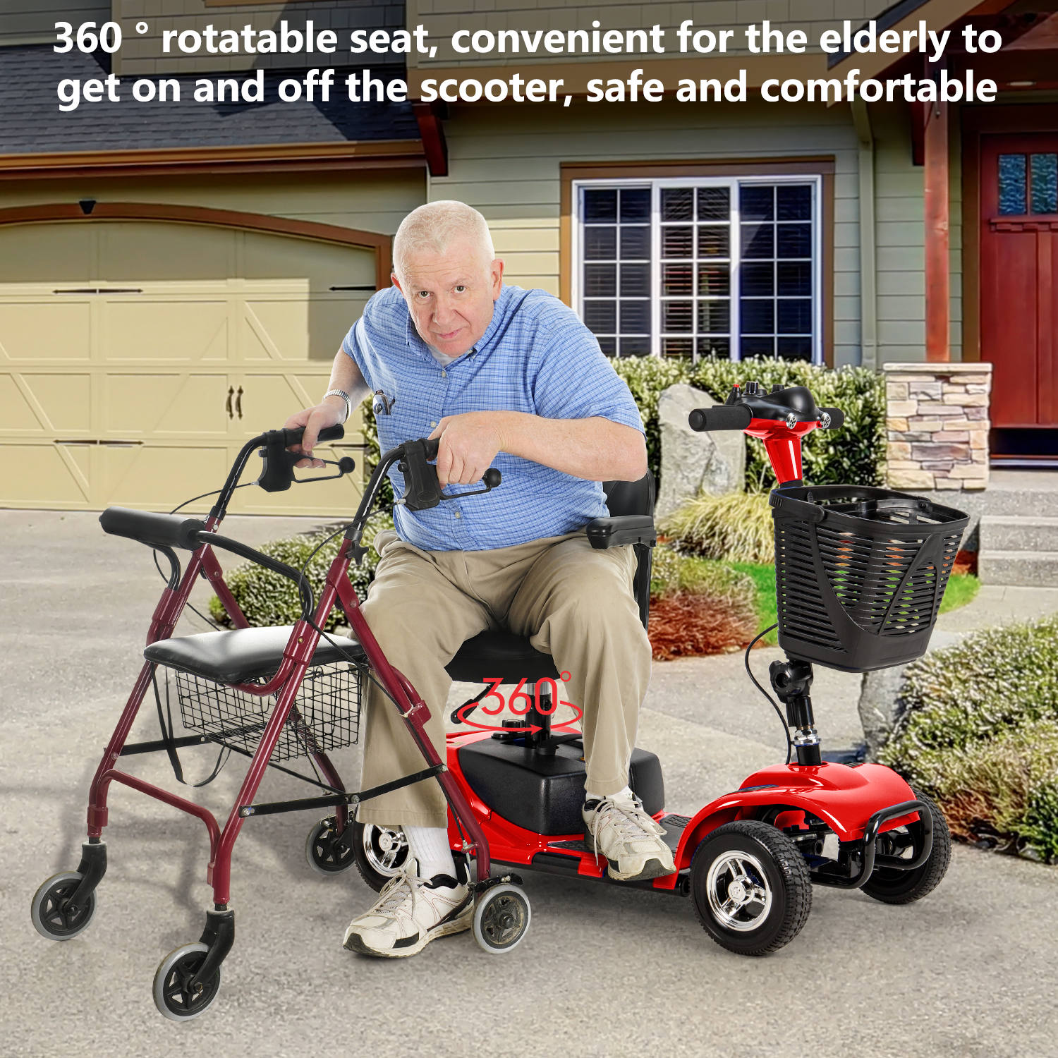 4 Wheel Mobility Power Scooter Electric Folding for Seniors Travel Wheelchair US