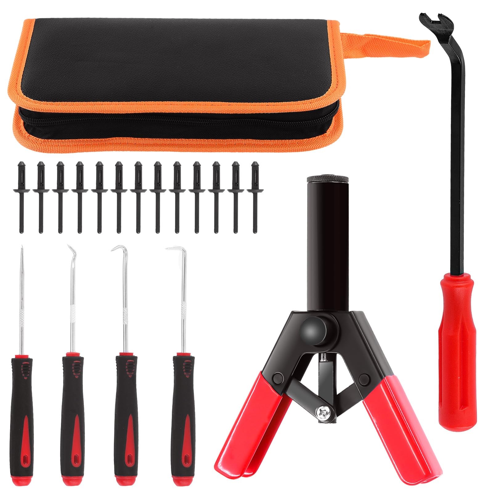 46pcs Poly Rivet Gun Set, Multifunction Rivet Removal Tool Rivet Tool...
