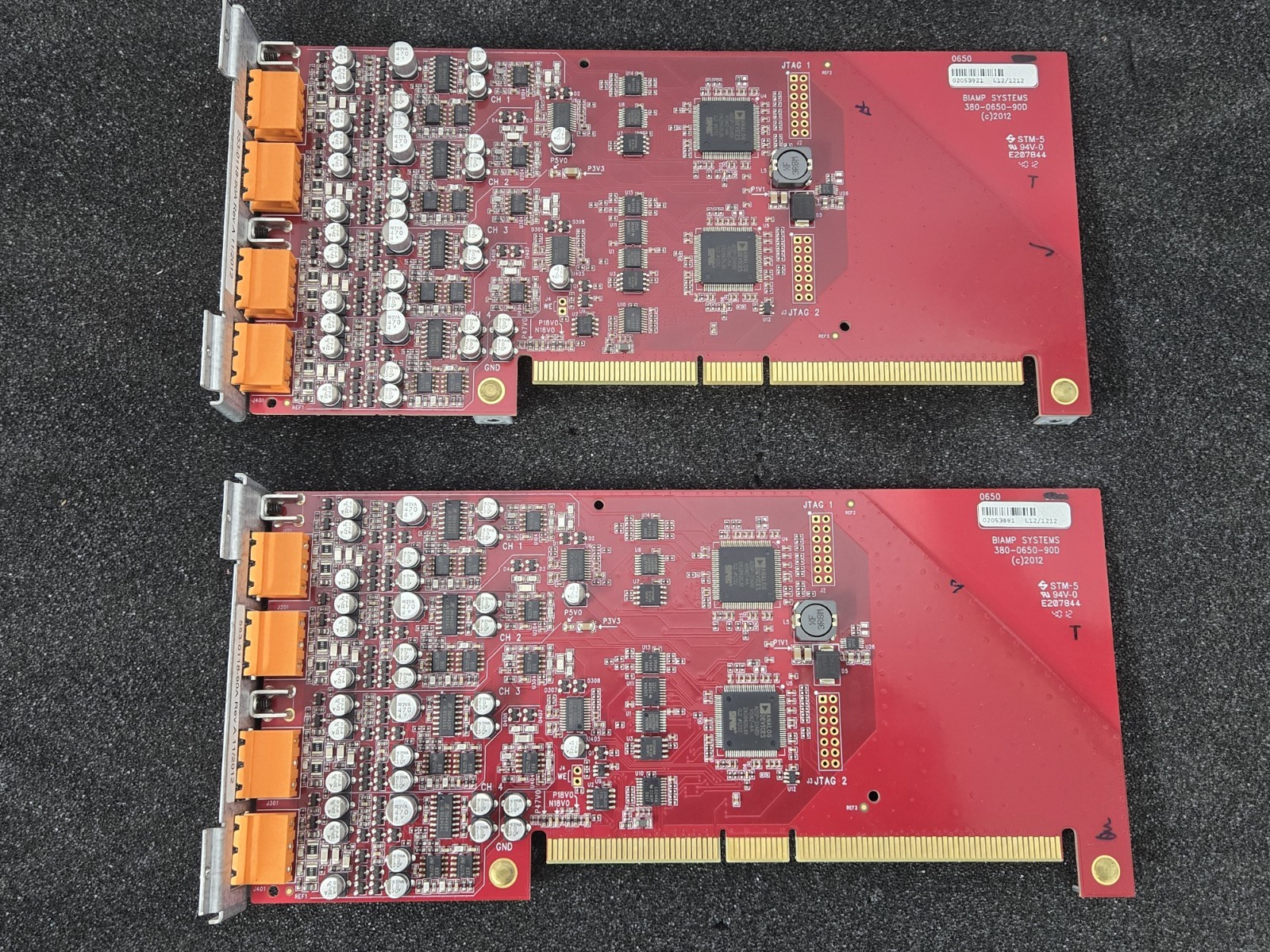 Lot Of Two Biamp Tesira Server IO SEC-4 4-Channel Analog Input Card 380-0650-90D