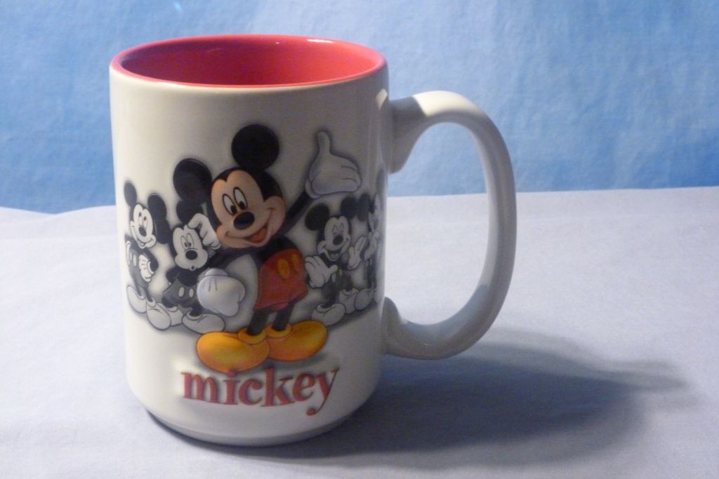 2 Mickey Mouse Mugs - 3D Relief - Disney Parks - Both New