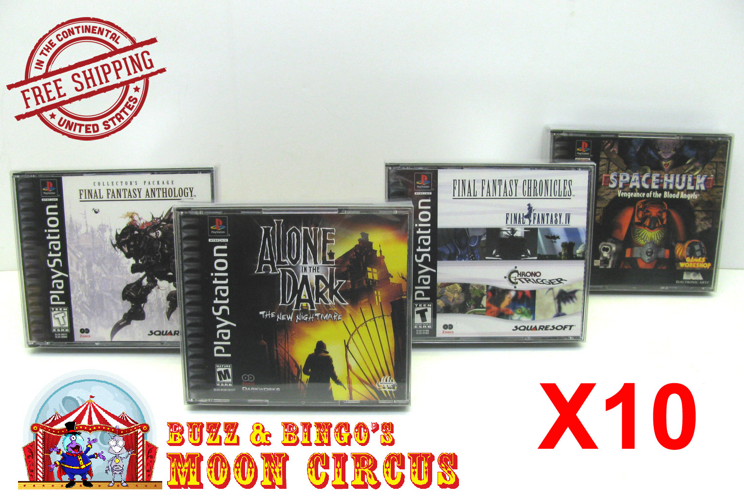 10x SONY PLAYSTATION ONE PS1 CIB DOUBLE CD - CLEAR PROTECTIVE BOX PROTECTOR CASE