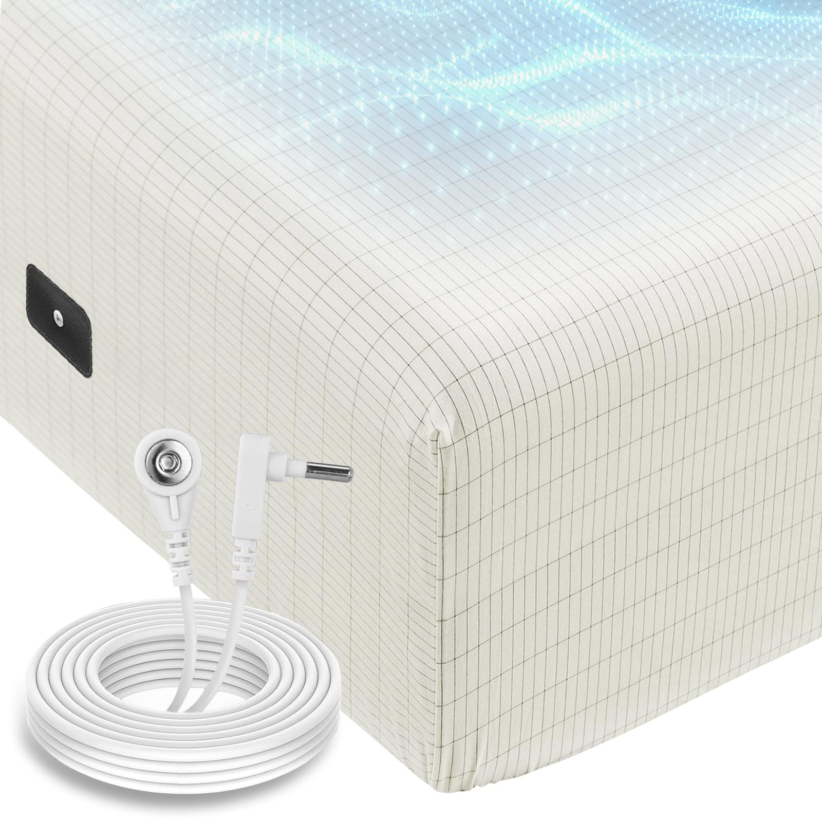 King Grounding Sheets with Deep Pockets - Cotton & Silver Fiber for Better Sleep