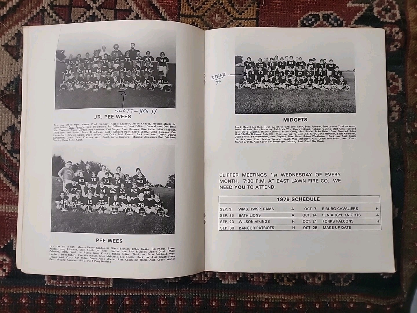 Vintage CLIPPERS '79 Midget Football Program Upper Nazareth A. A.