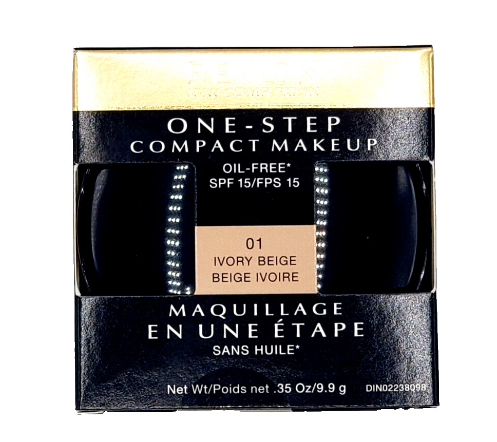 NEW Revlon New Complexion One-Step Compact Makeup -01 Ivory Beige/.35oz