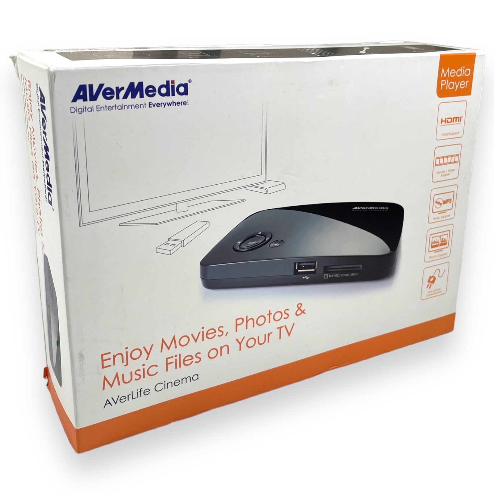 AVerMedia AVerLife Cinema MCECINEMA Media Player Model E232 Movies MP3 Photos