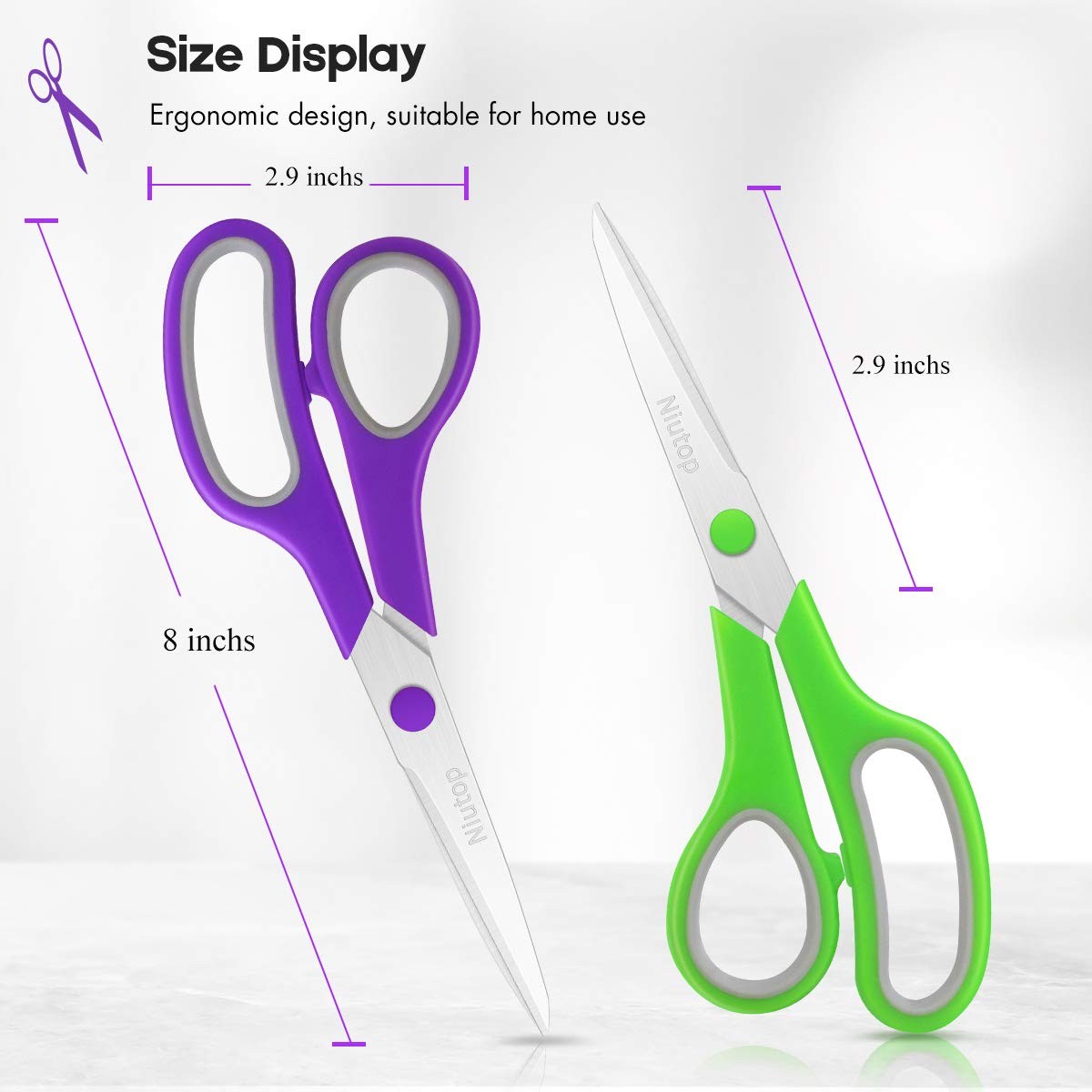 Scissors Bulk Set of 5-Pack, 8" Multipurpose Sharp Sewing Craft Fabric Scisso...