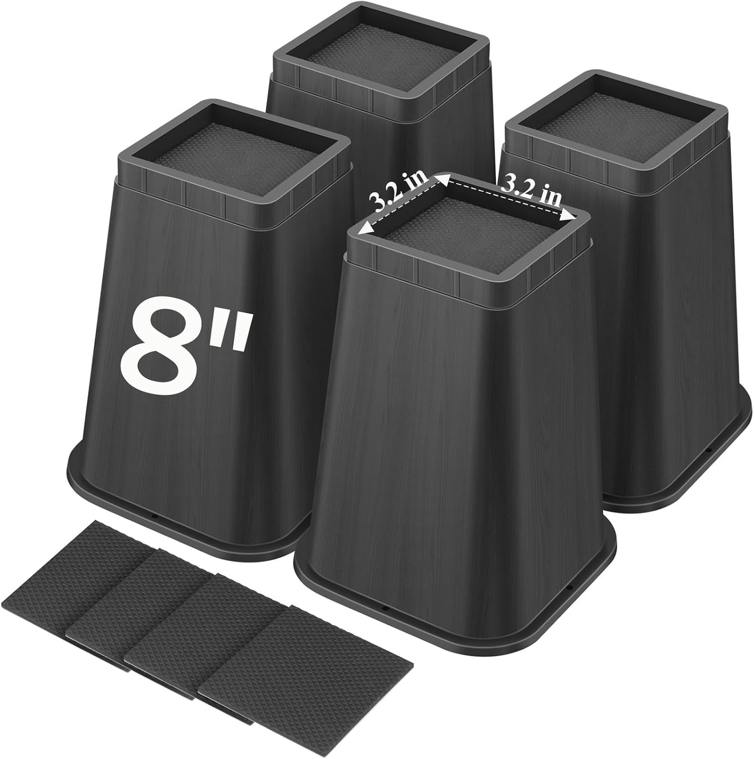 Shouwuhho Bed Risers 8 Inch Heavy Duty, Furniture Risers Lifts 12" 8" 4" for Tab