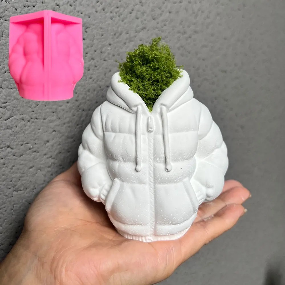 Headless Hoodie Planter Silicone Mold Resin Candle Pot Gypsum Vase Craft DIY Art
