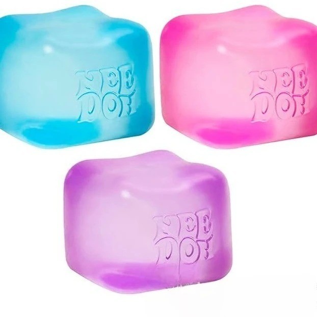 Needoh Nice Cube Sensory Squeeze Toy with Super Solid Squish  2.25" Cube Game