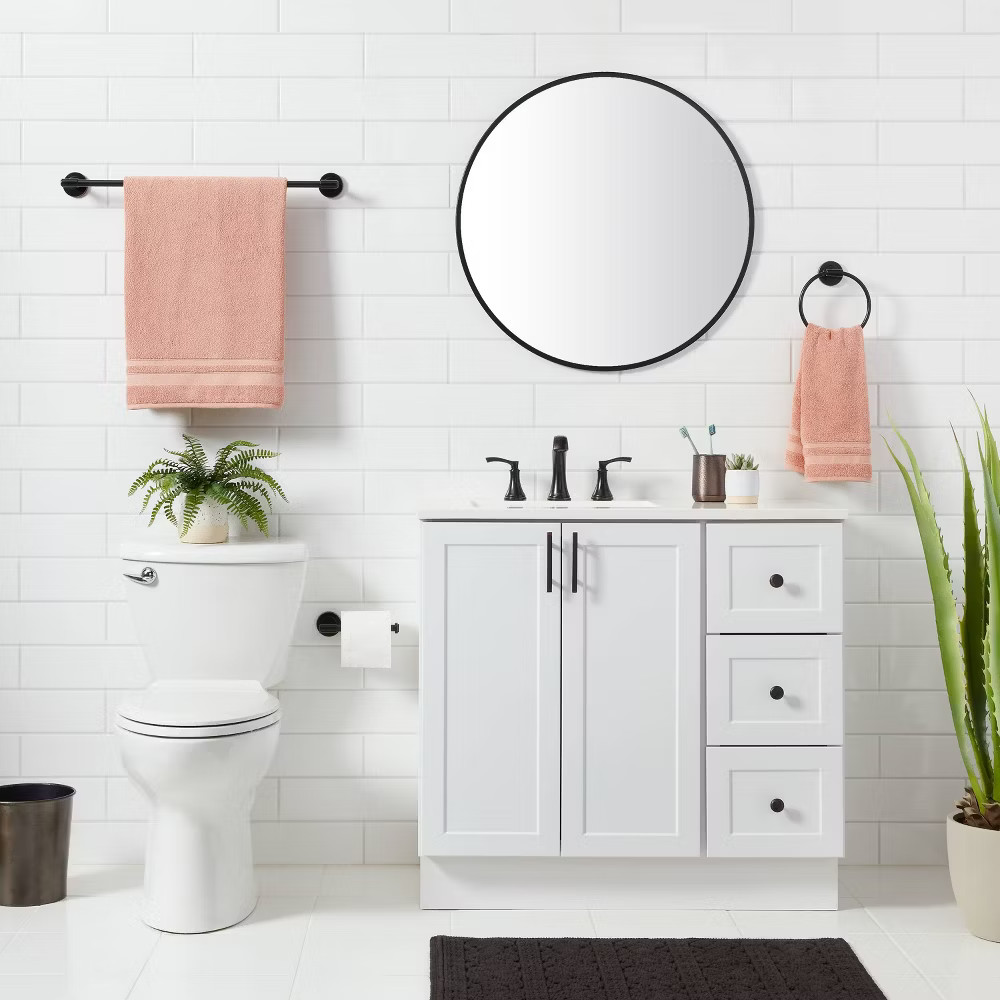 3pc Clean Bath Hardware Set Oil Rubbed Bronze - Threshold: Zinc &