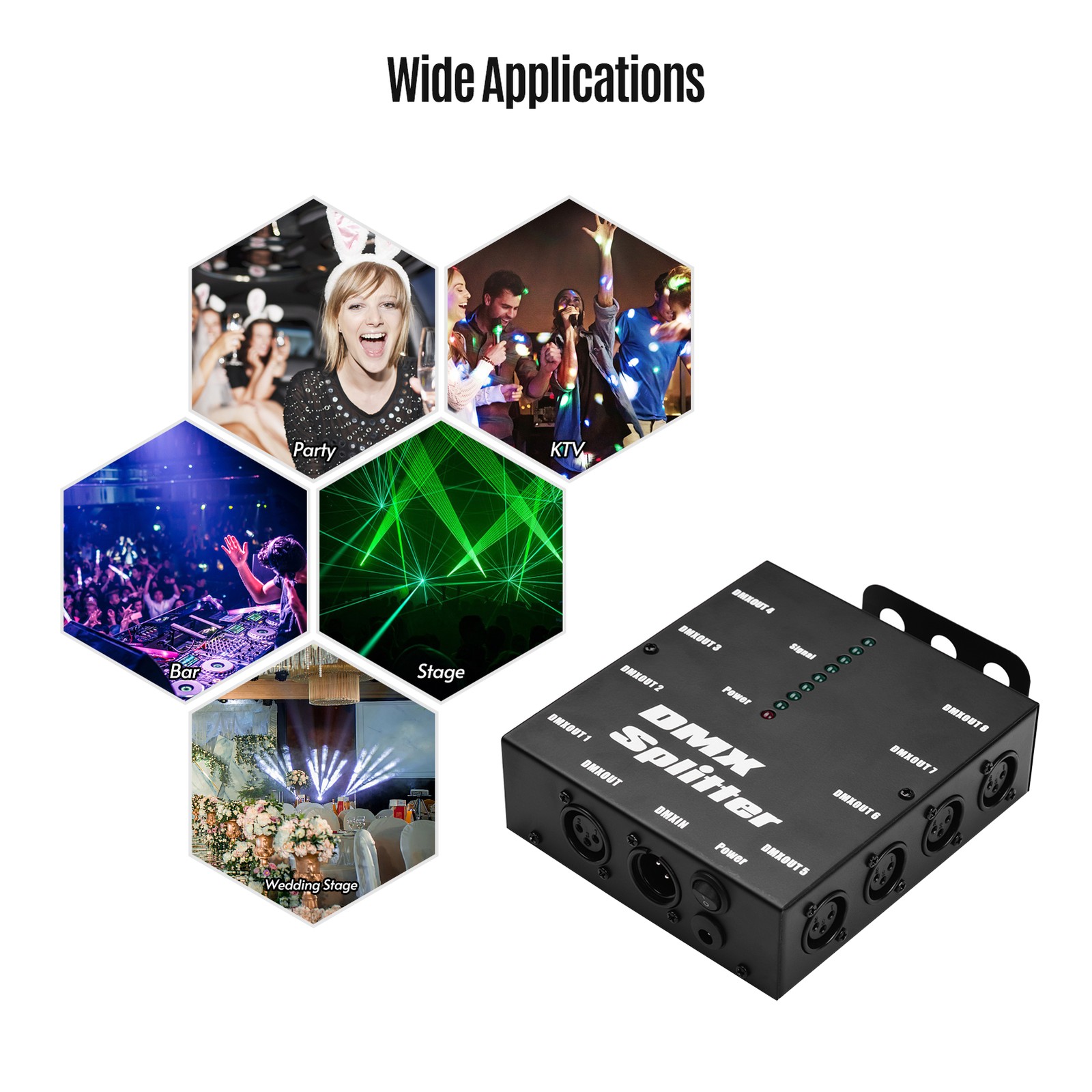 Signal Splitter 1 Way In 8 Channel Output Signal Splitter Amplifier Distributor