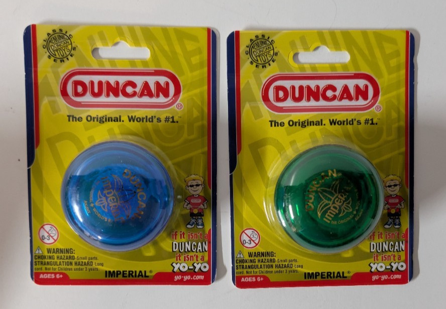 2 Duncan Imperial Yo Yo's   NOS 1 Green Imperial and 1 Blue Imperial