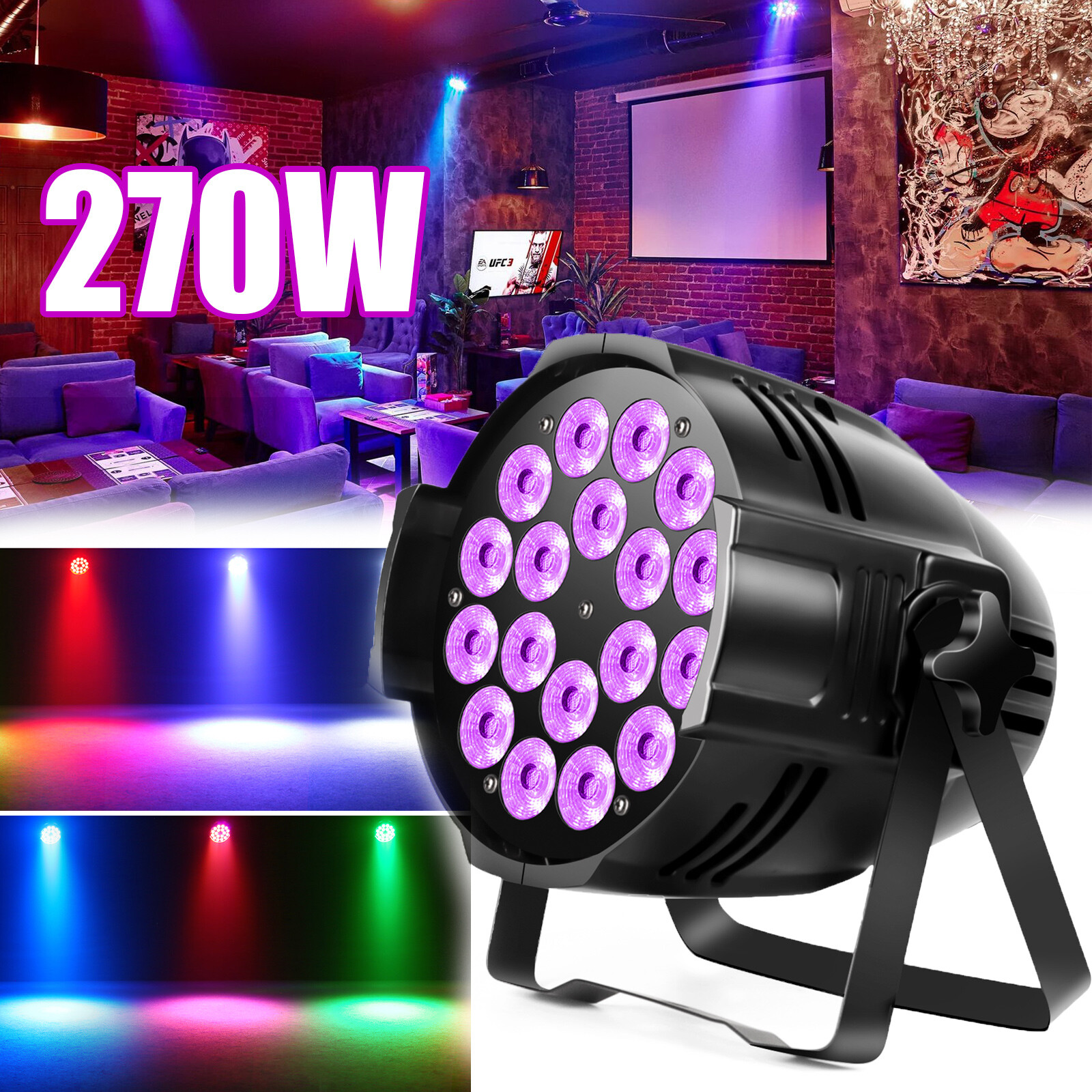 270W 18LED PAR Lights RGBW Stage Lighting DMX512 DJ Disco Party Club Show Light