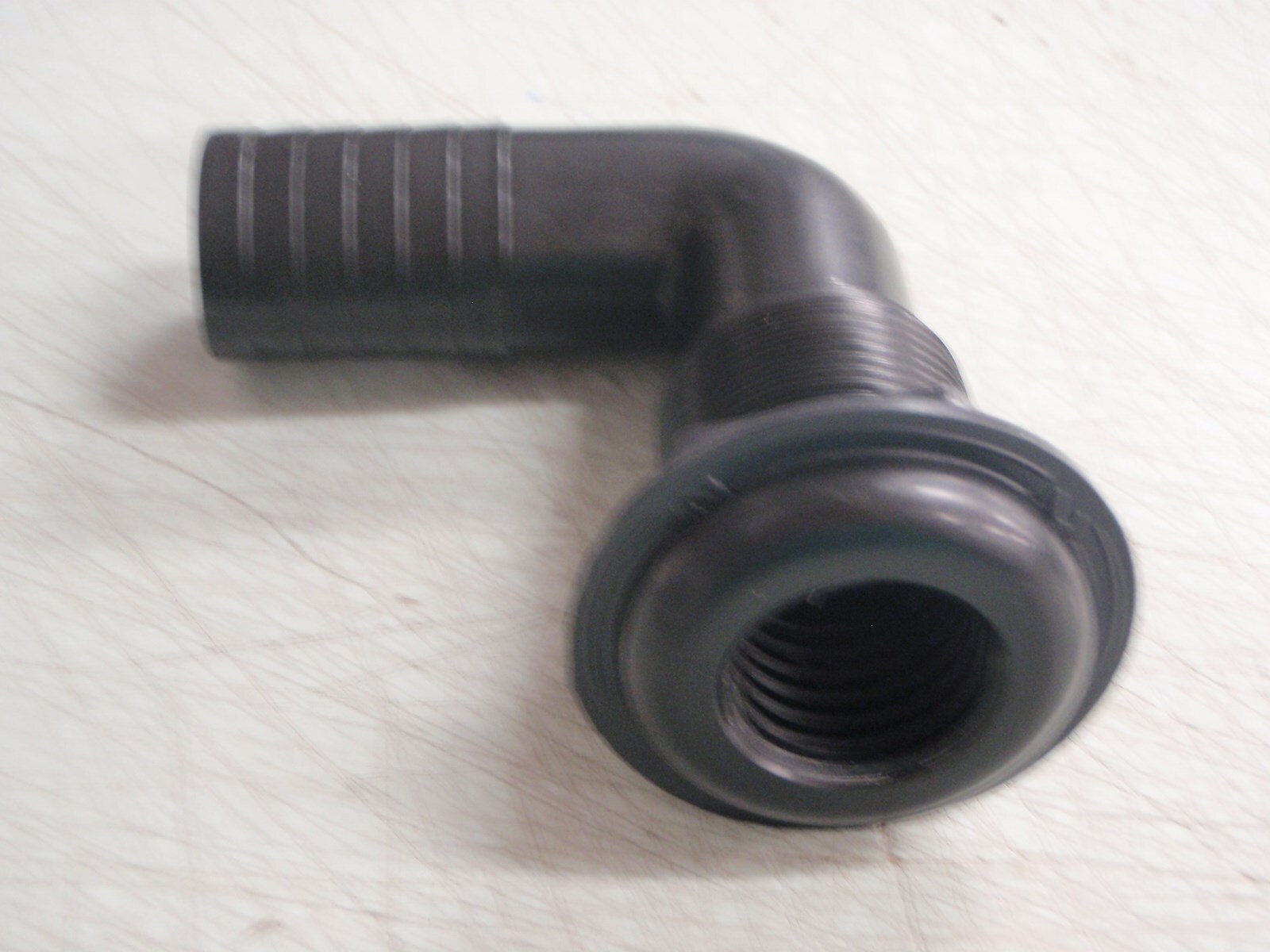 LIVEWELL DRAIN THREADED TH1290T FITS 1-1/8 HOSE 90 DEGREE  BAITWELL BOAT MARINE