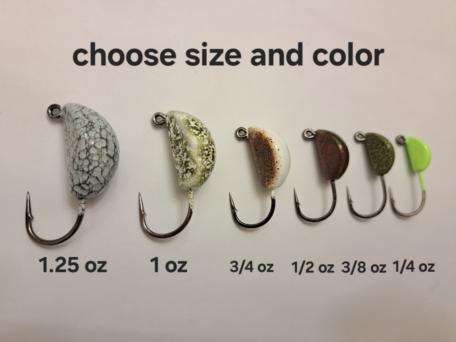 10 sheepshead tog jigs 1.25 1 3/4 1/2 3/8 1/4 oz choose size and color 2x mustad
