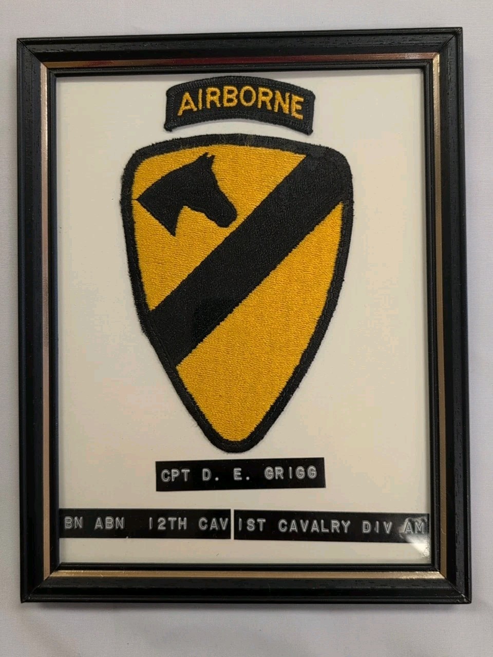 12th CAV DIV AM BN ABN AIRBORNE, CPT D. E. Grigg, No Time in Country, VIETNAM