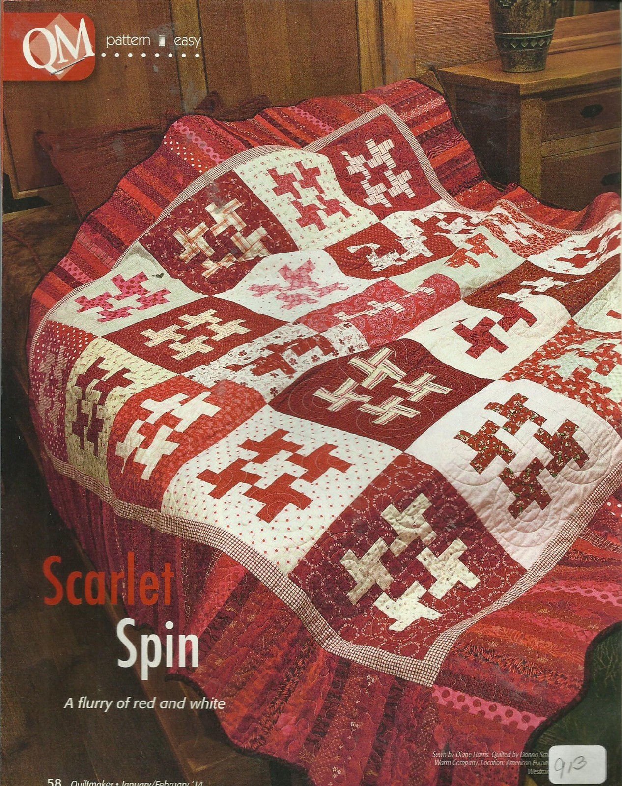 C0764  SCARLET SPIN QUILT PATTERN/INSTRUCTIONS