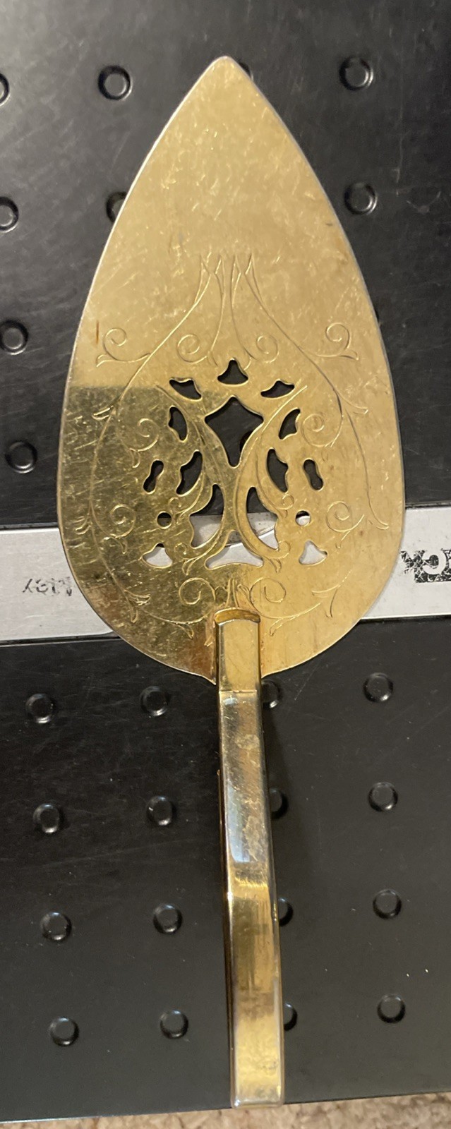Vintage W A Gold Tone Pastry Server w/ Pierced & Scroll Beautiful Design
