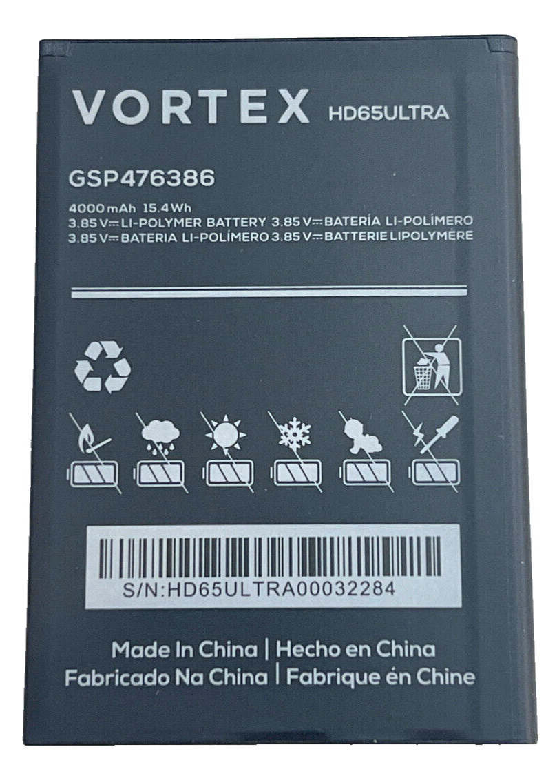 FOR Vortex HD65 ULTRA Phone Battery Replacement GSP476386 OEM Original *NEW*