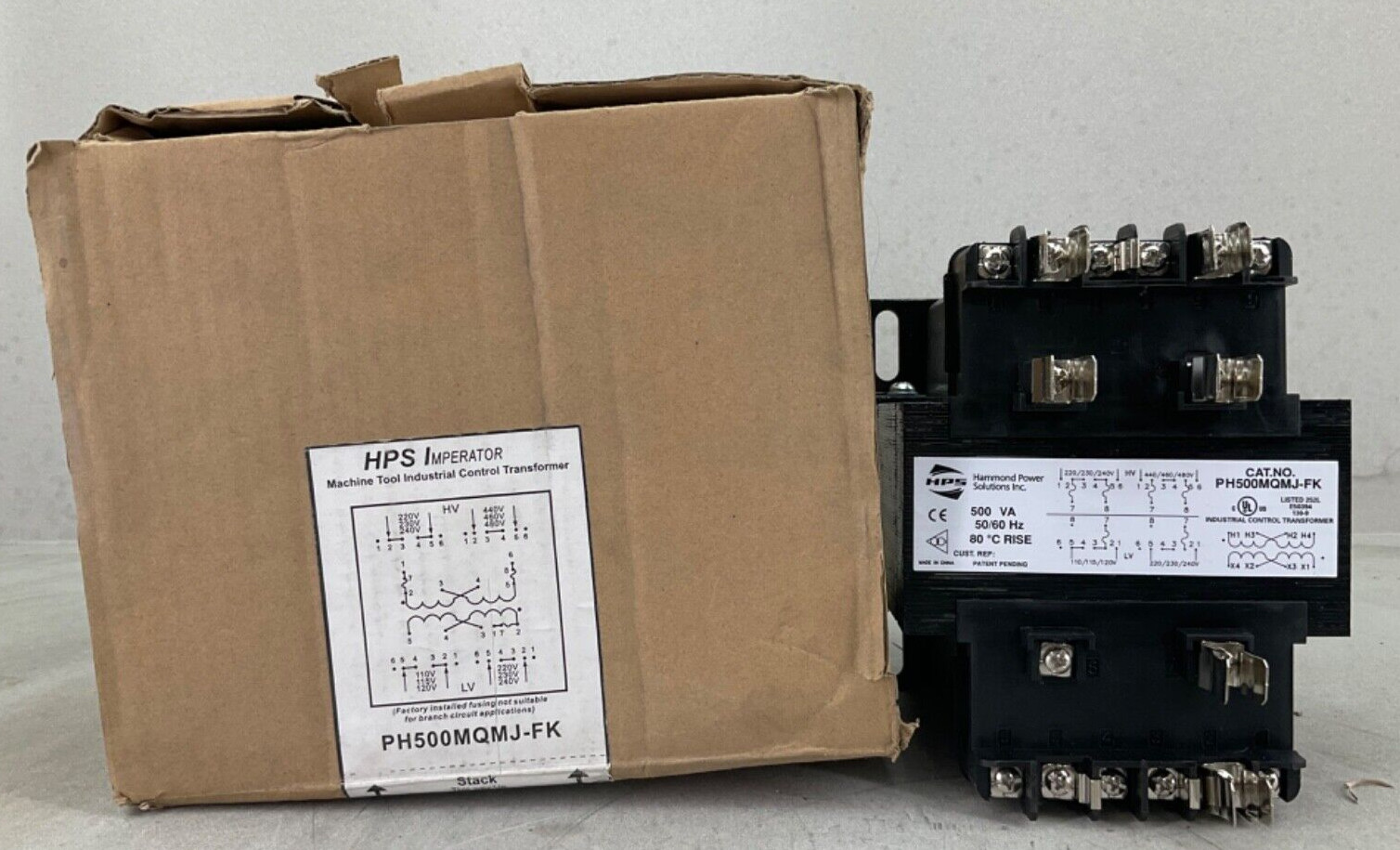 HAMMOND PH500MQMJ-FK TRANSFORMER PRI:240/480VAC SEC:120/240VAC 500VA 4.17/2.08A