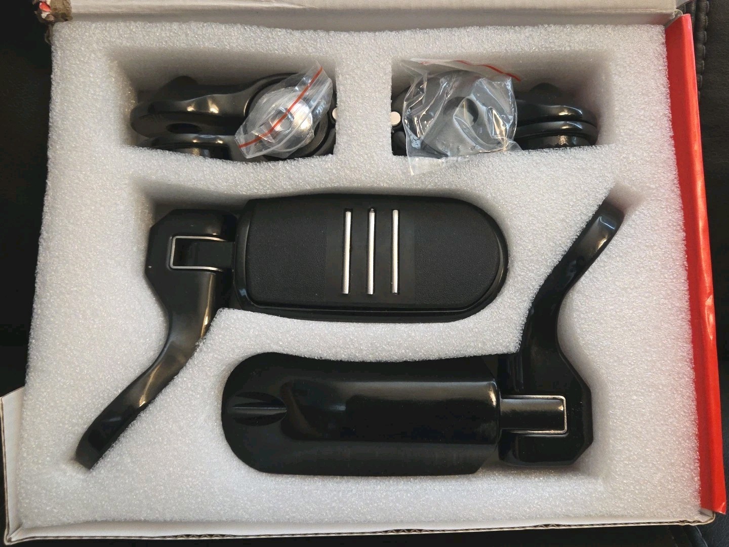 Benlari Short Angled Highway Pegs, 1.25" Highway Foot Pegs Stainless Steel Black