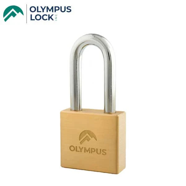 Olympus - PN50 - N Series Brass Padlock - 2" Long Shackle - KA - Satin Brass