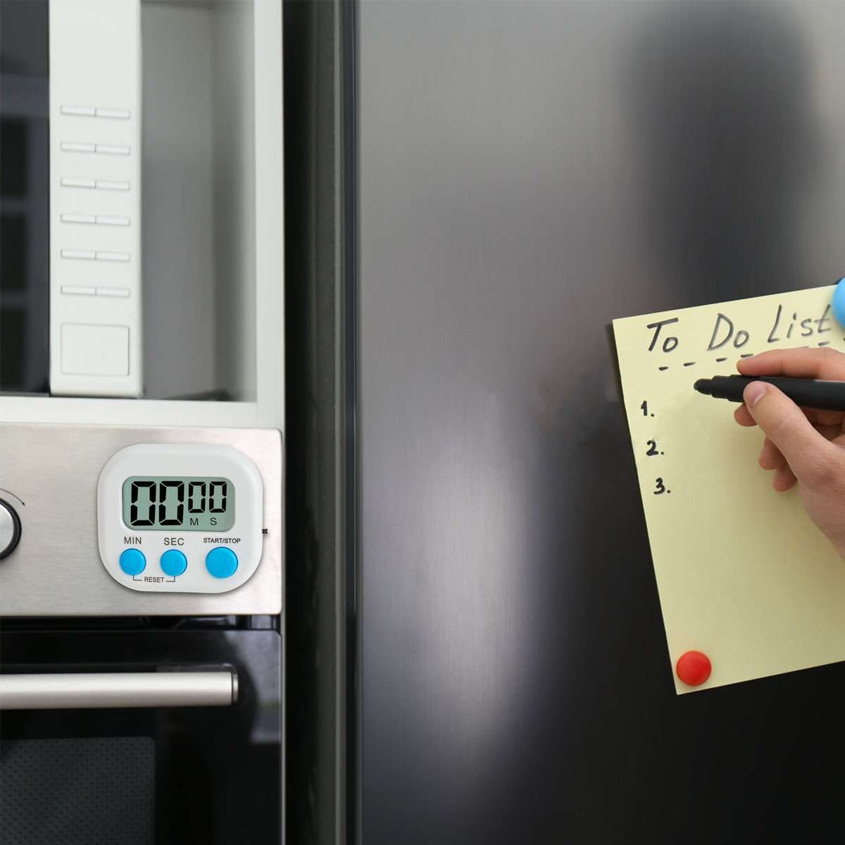 Magnetic LCD Digital Kitchen Cooking Timer Count Down Up Clock Loud Alarm