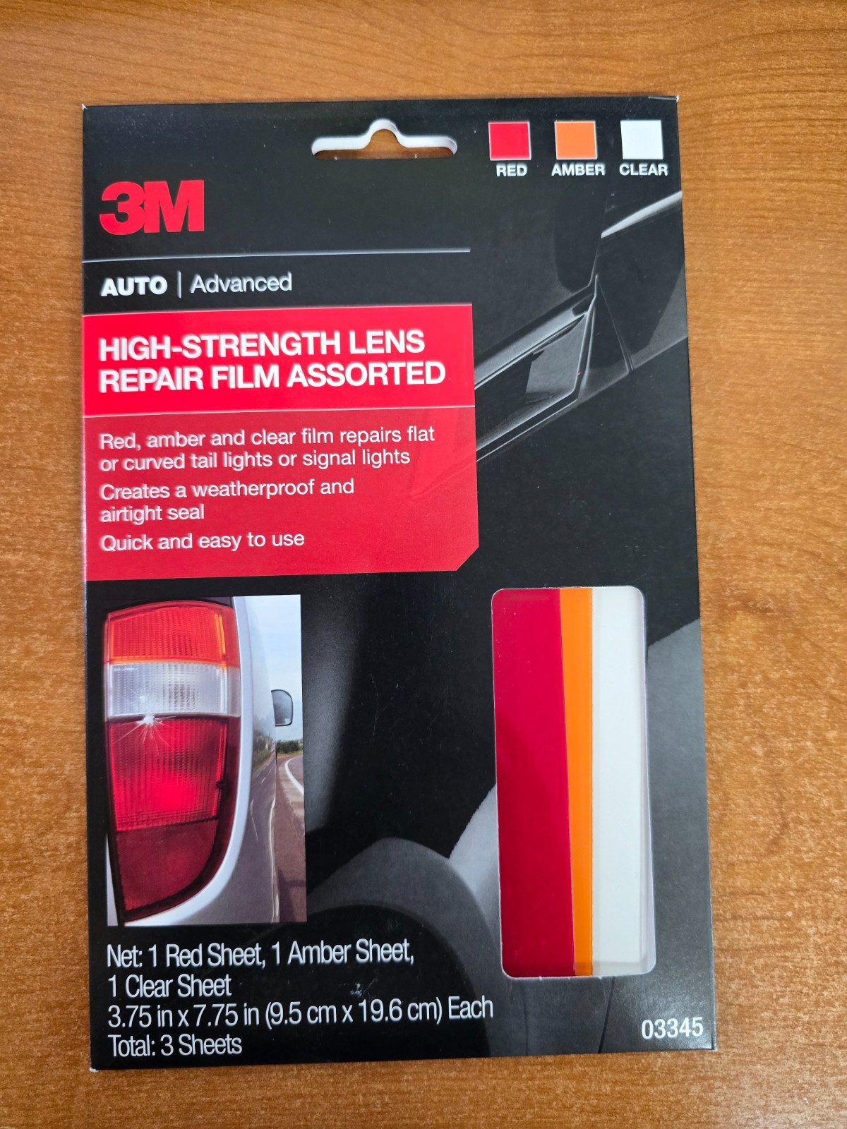 3M Auto headlight kit LENS REPAIR FILM RED AMBER CLEAR tape Tail Light Turn