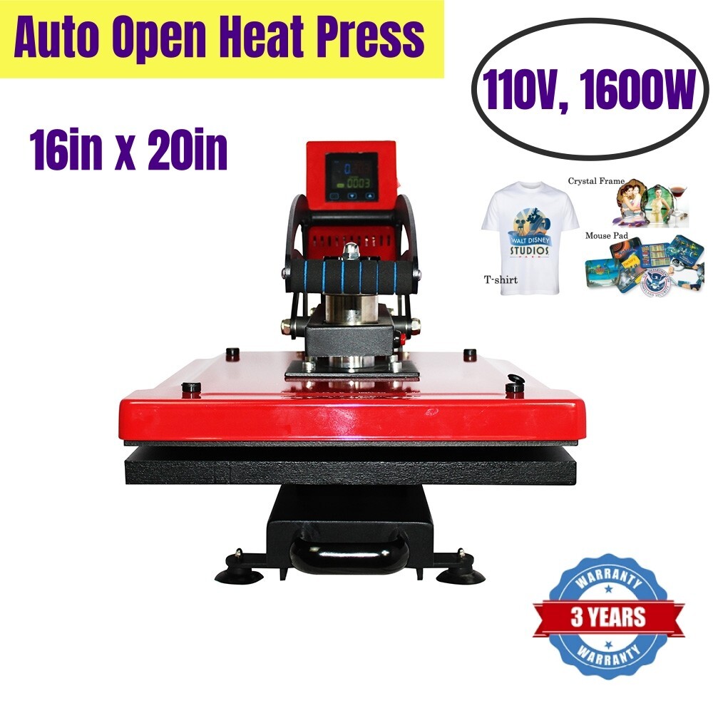 US Stock, Ving 16" x 20" Auto Open Heat Press T-Shirt Machine Vertical Version
