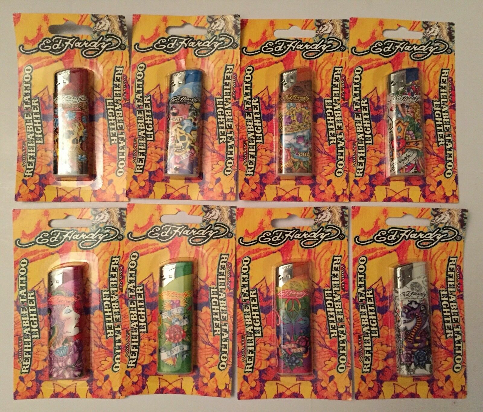 3 Lighter  SEALED ED HARDY REFILLABLE TATTOO LIGHTER -any 3 Random