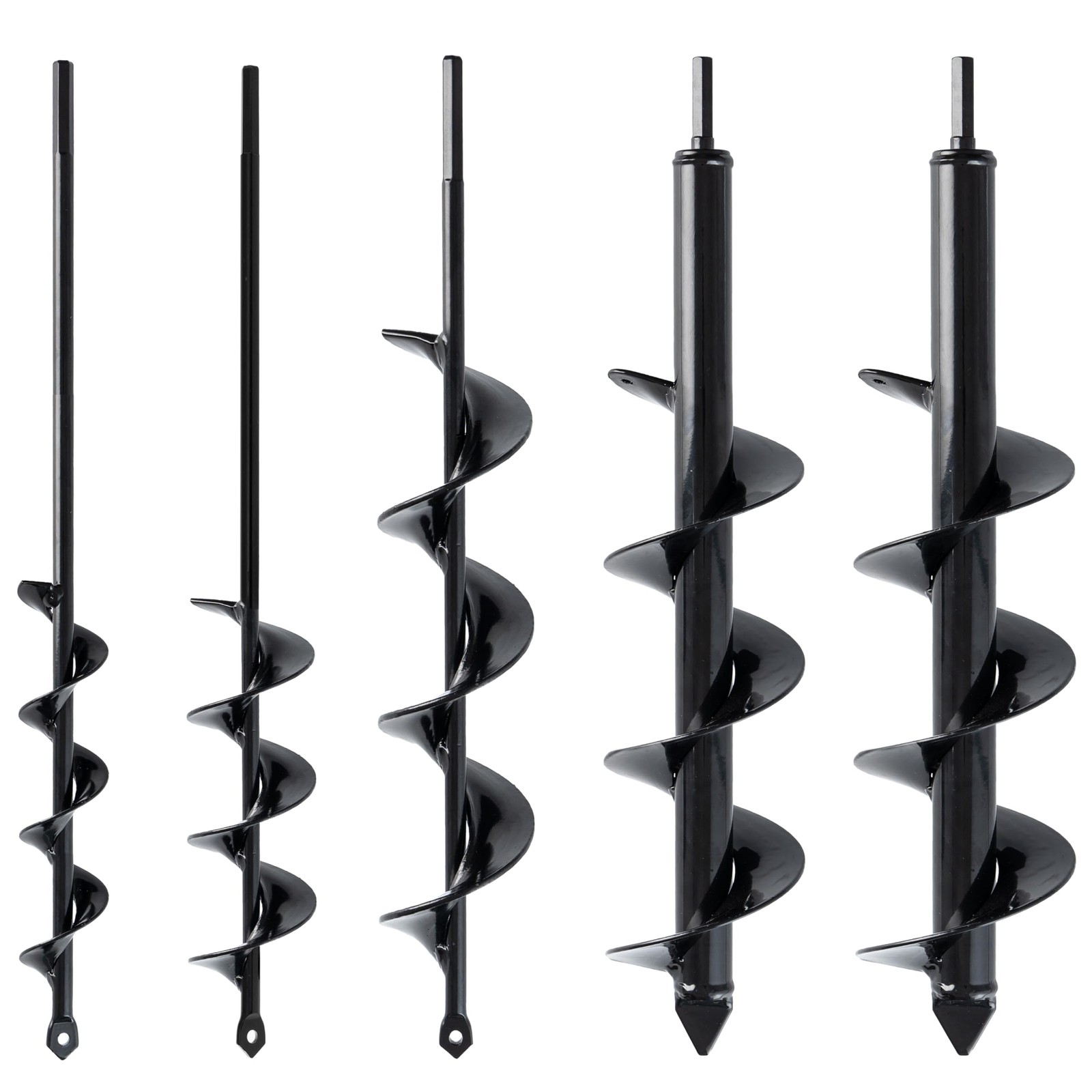 Set of 5 Auger Drill Bit for Planting (1.6x16", 2x16", 2.6x16", 3x16", 3.5x16...