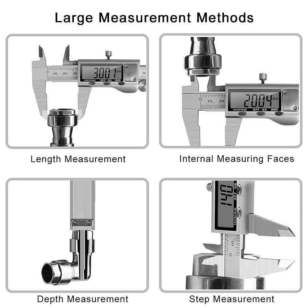 Digital Caliper Measuring Tool Stainless Steel Electronic Micrometer 6 Inch