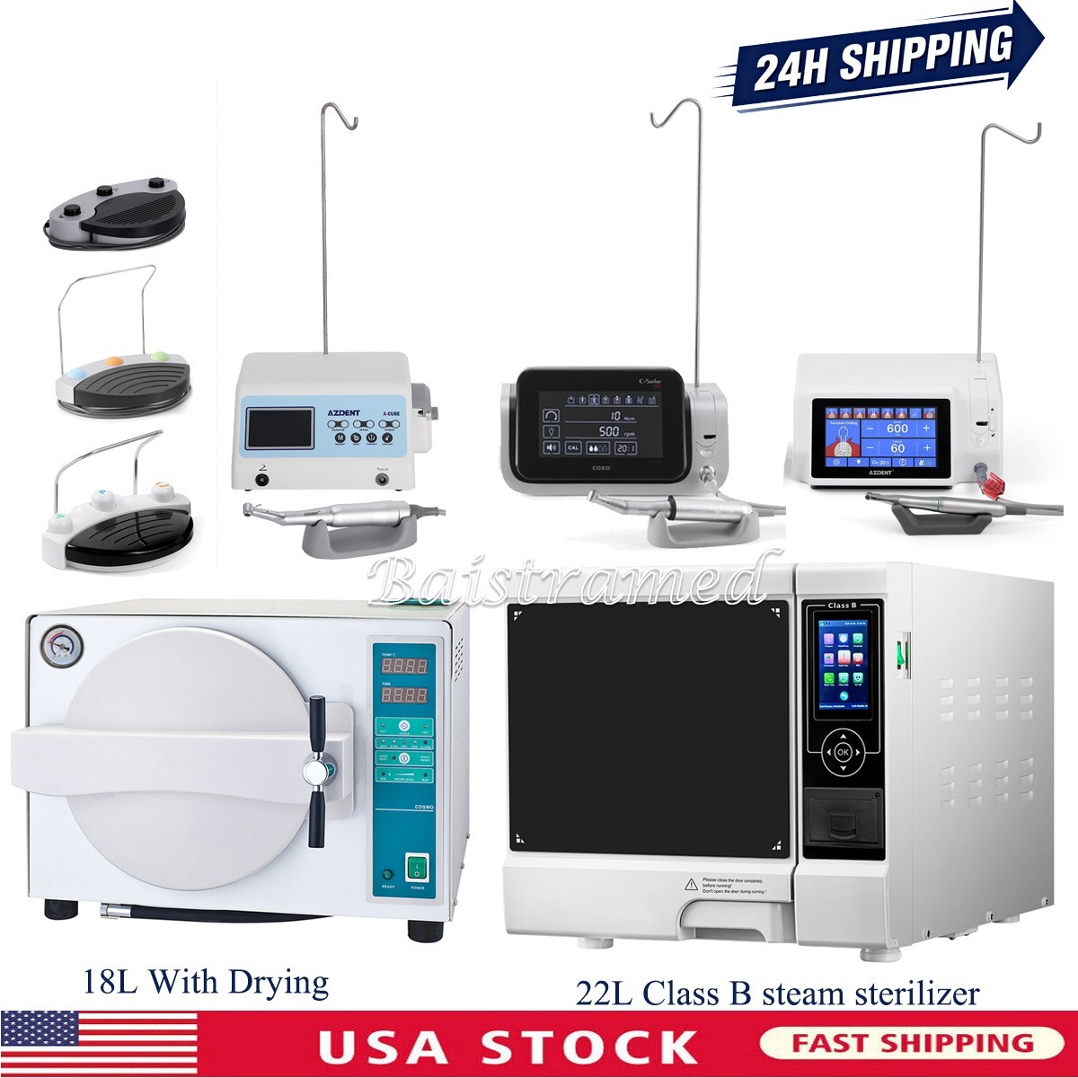 18L /22L Dental Digital Vacuum Steam Autoclave Sterilizer / COXO Implant Motor