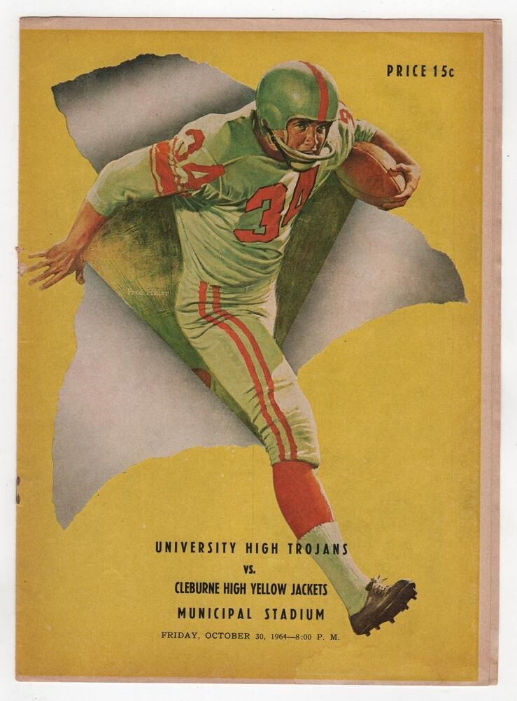 1964 Texas High School Football Program University v Cleburne 10/30 49519