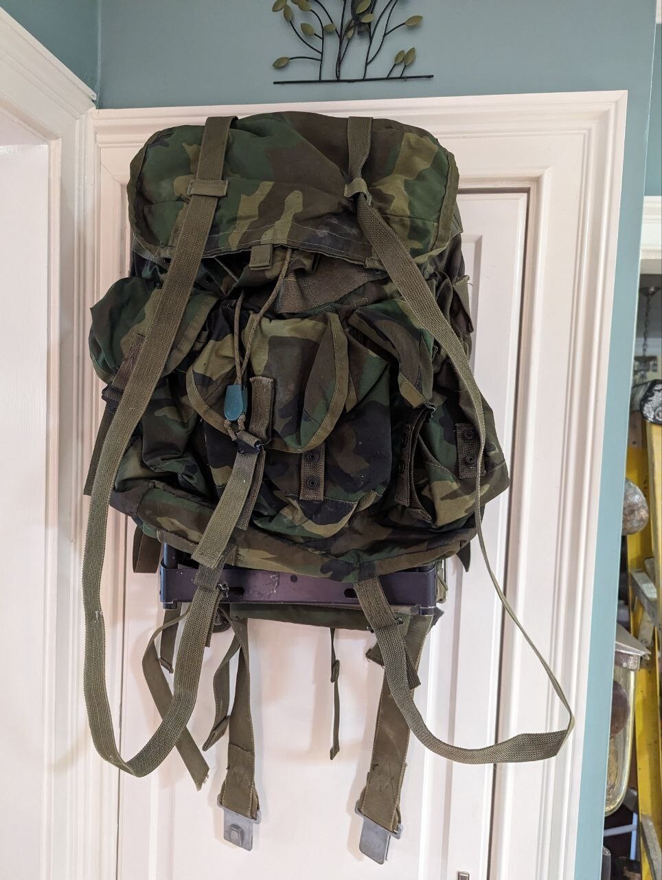 US Military Large Combat Nylon Field Pack with Frame Straps Army Green Bag