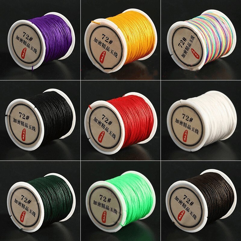 2 Rolls Braided Nylon Knotting Thread Cord Beading String 0.5mm 150yards/roll