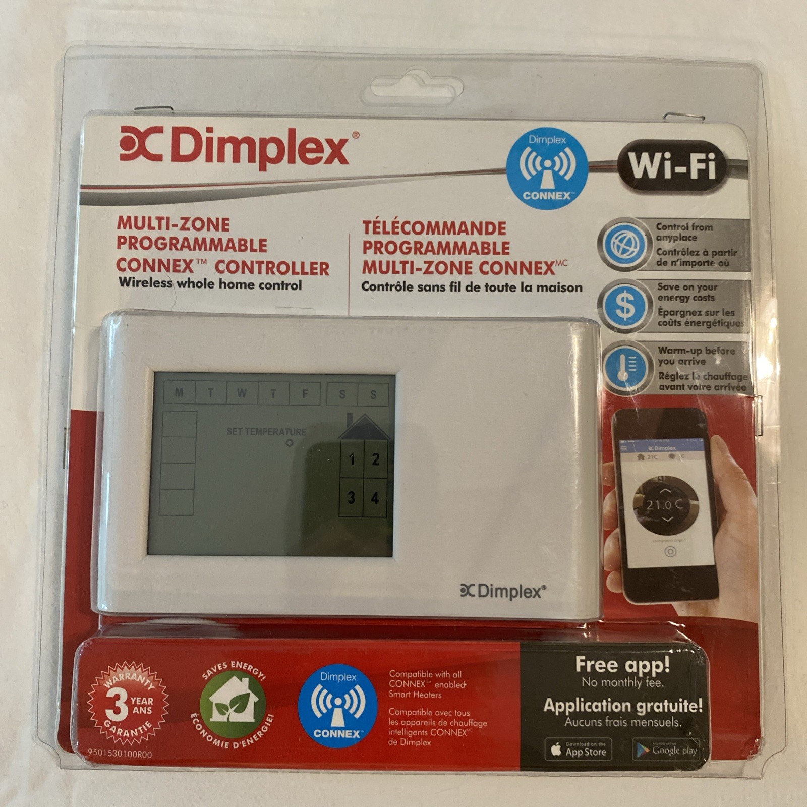 New Sealed Dimplex Multi Zone Programmable Connex Controller Thermostat CX-WIFI
