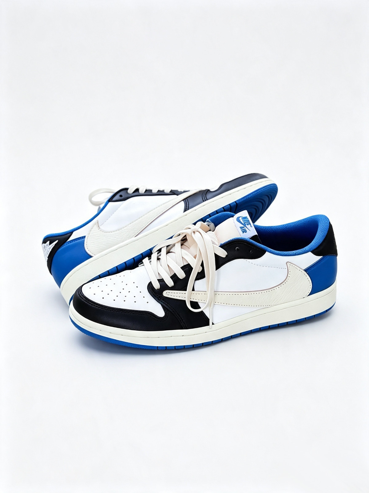 Nike Air Jordan 1 Low x Travis Scott Fragment Black White Blue Unisex Sneakers