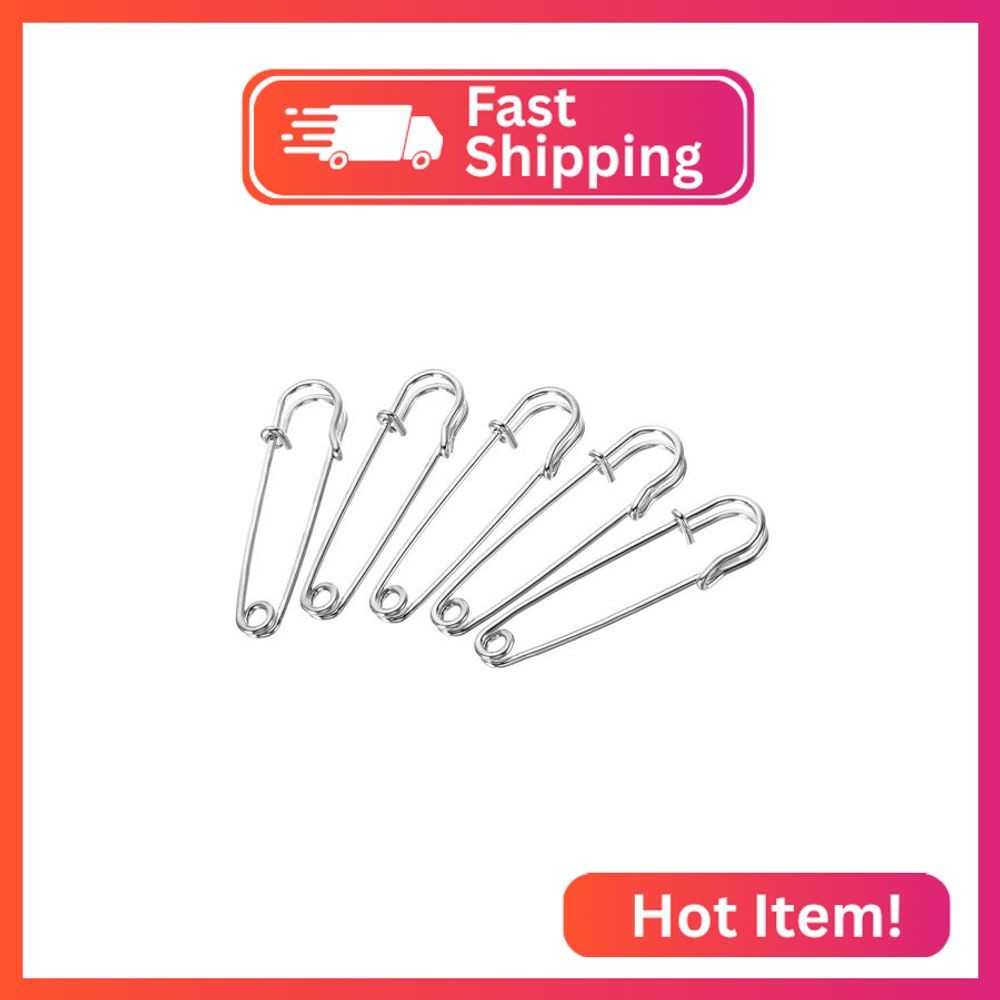 MECCANIXITY Safety Pins 2.44 Inch Large Metal Sewing Pins for Blankets Skirts Cr