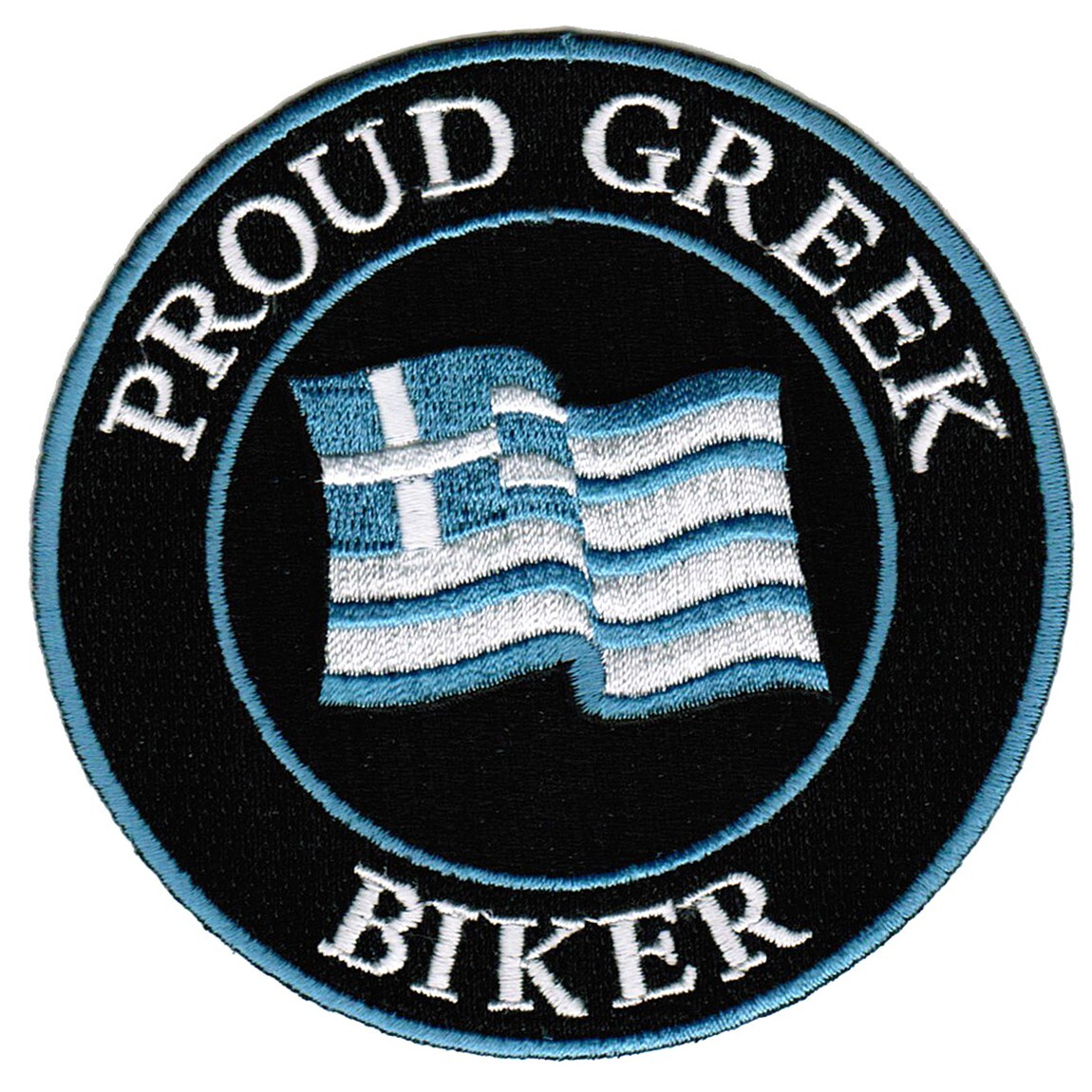 PROUD GREEK BIKER PATCH GREECE FLAG EMBLEM embroidered iron-on HELLAS badge new