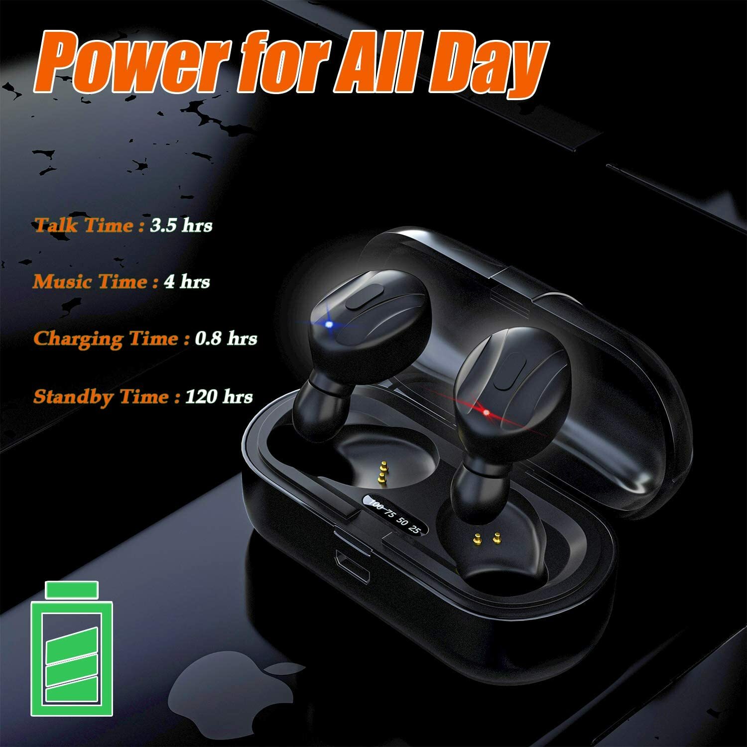 Wireless Earbuds Bluetooth 5.0 Mini Headphones, Hi-Fi Stereo in-Ear Earphones wi