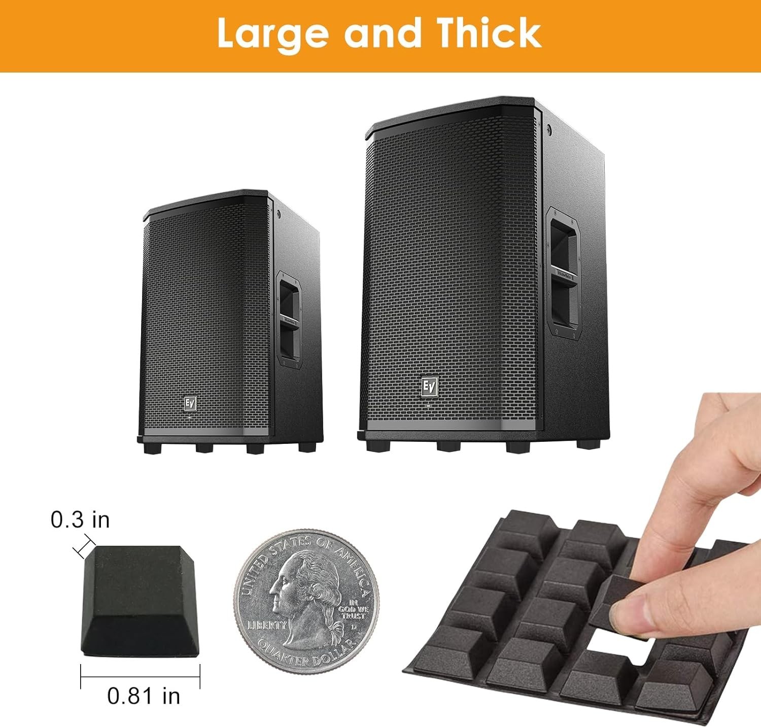 "Conical Rubber Bumpers Black - 16 PC Combo -