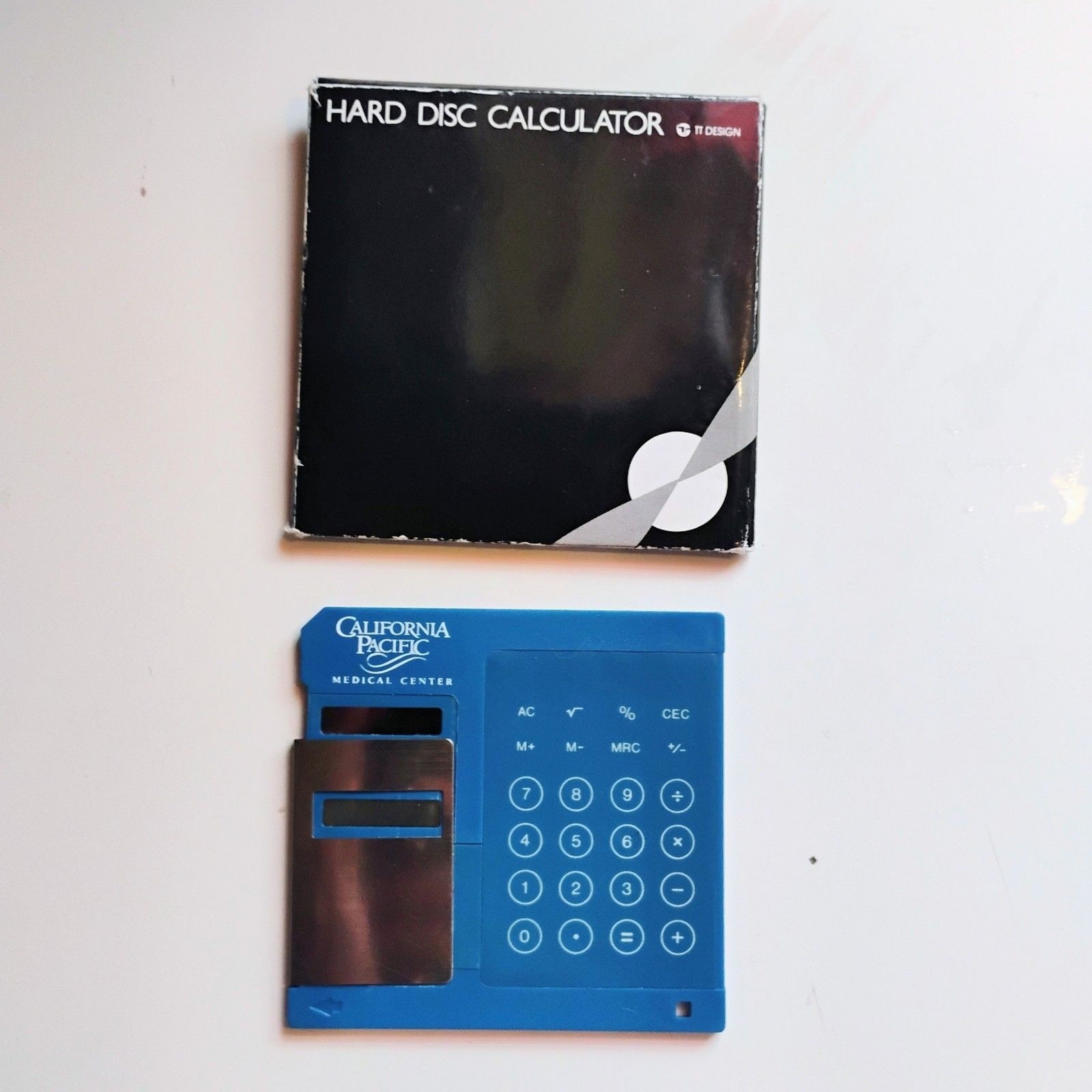 Vintage 90s Floppy Disk Solar Calculator Working w/ Sleeve Y2k Tech Novelty Cali