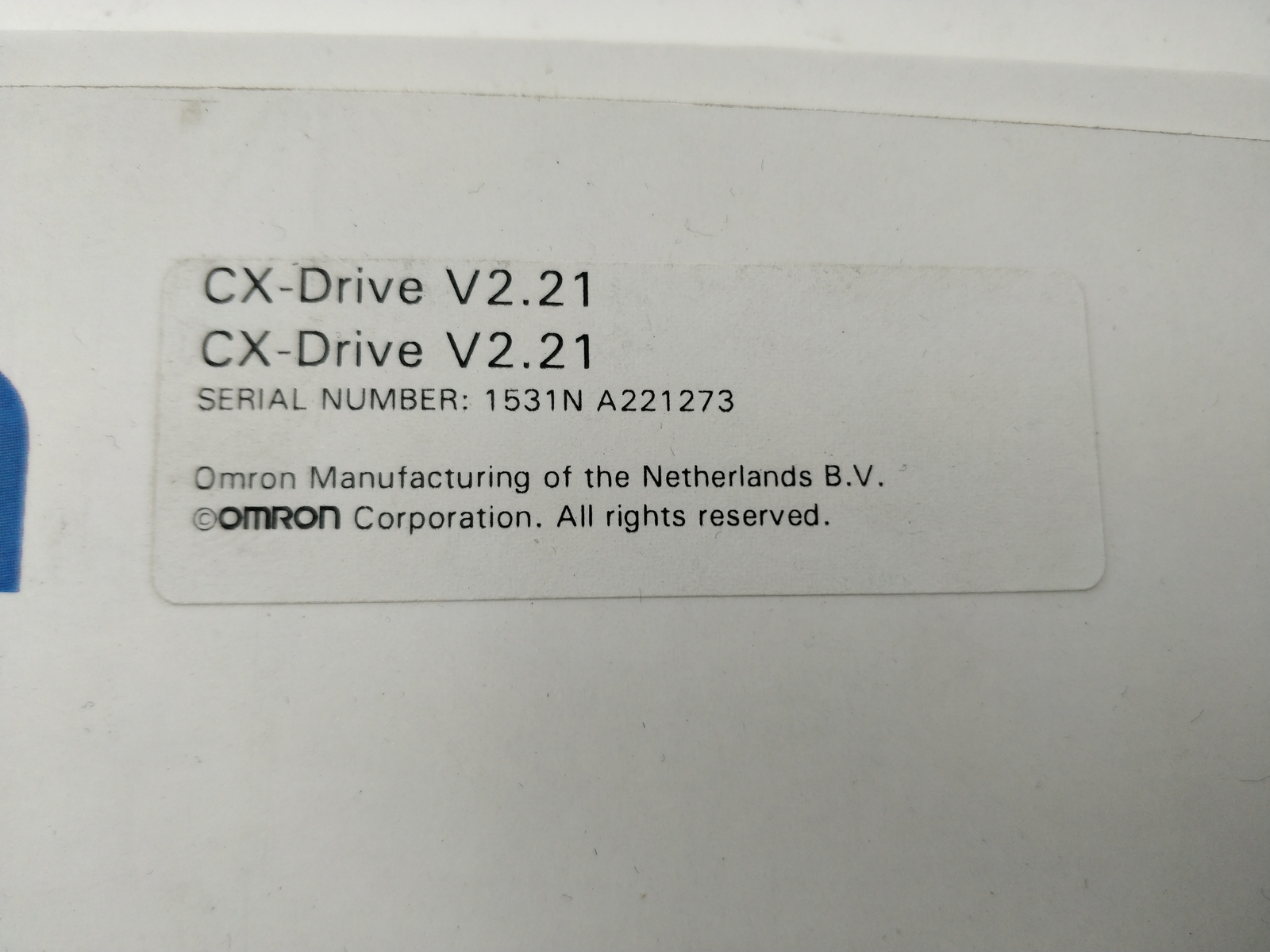 Omron CX-Drive Software V2.21