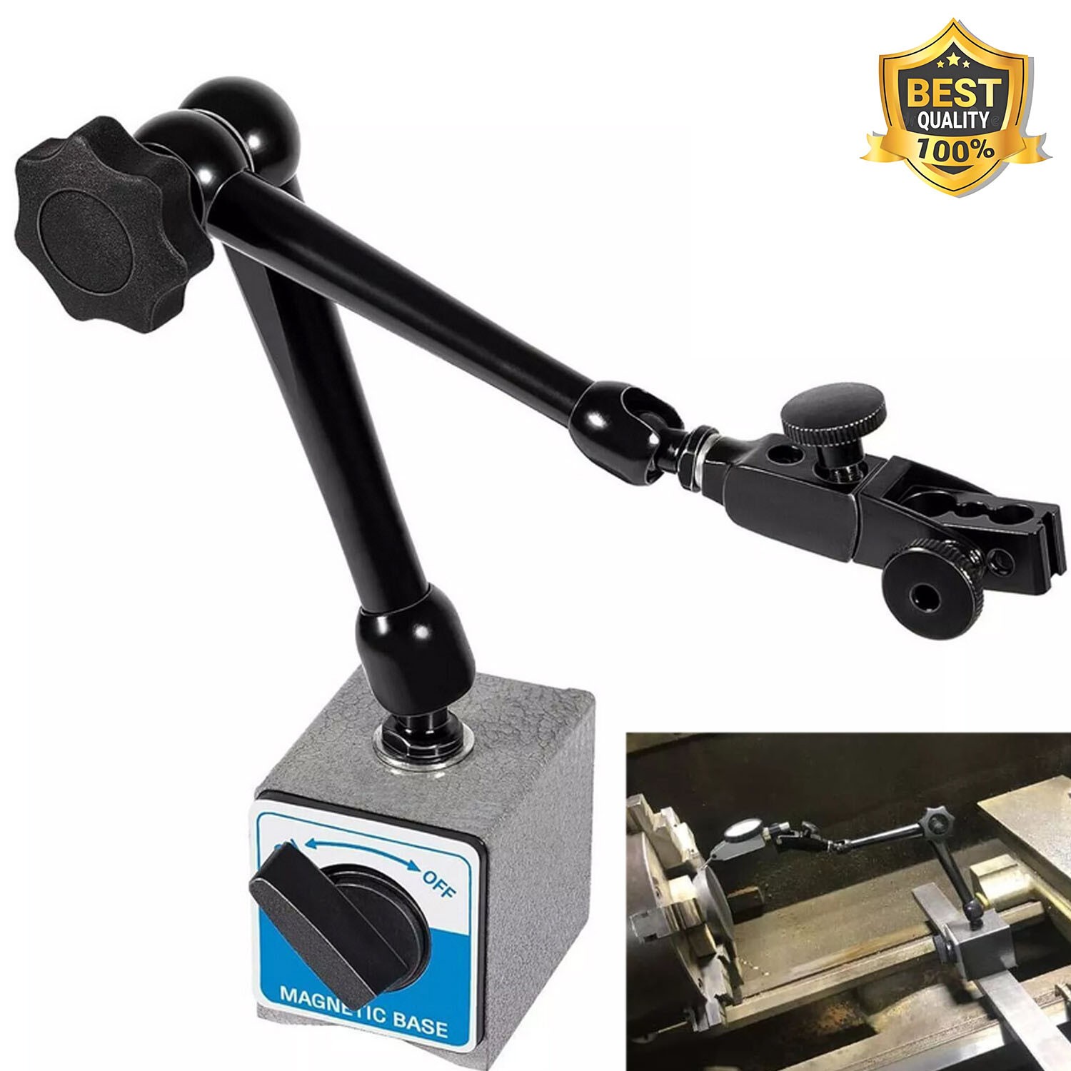 For Noga DG61003 Dial Gage Test Indicator Holder Magnetic Base 176lb Fine Adjust
