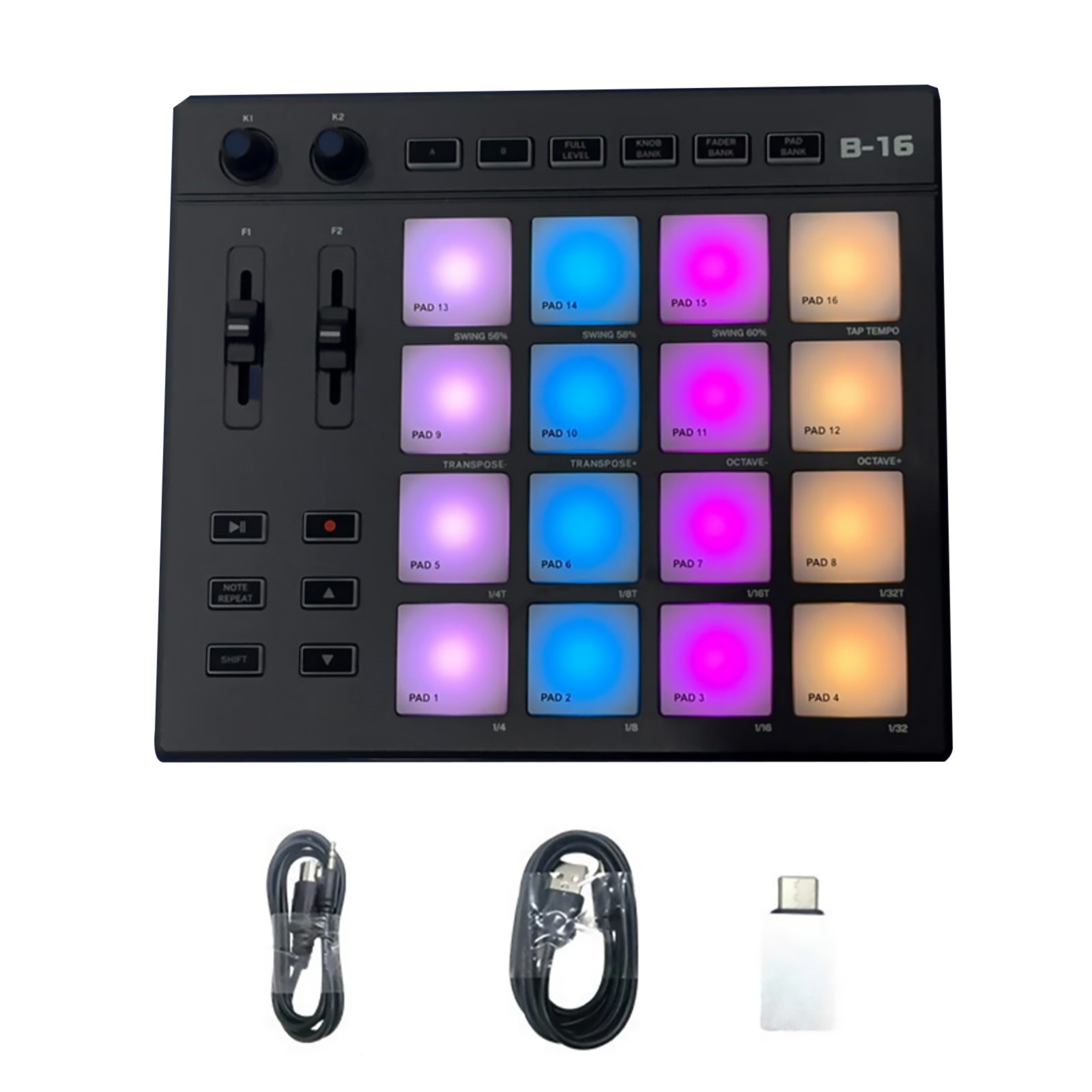 MIDI Pad Beat Maker Machine Portable MIDI Controller Pad for Music Maker