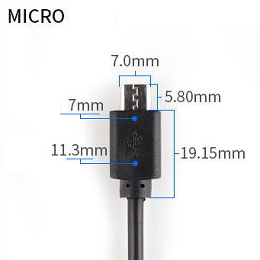 1pc 30cm Micro USB Male Plug Cable 2 wires Power Pigtail Cable Cord DIY