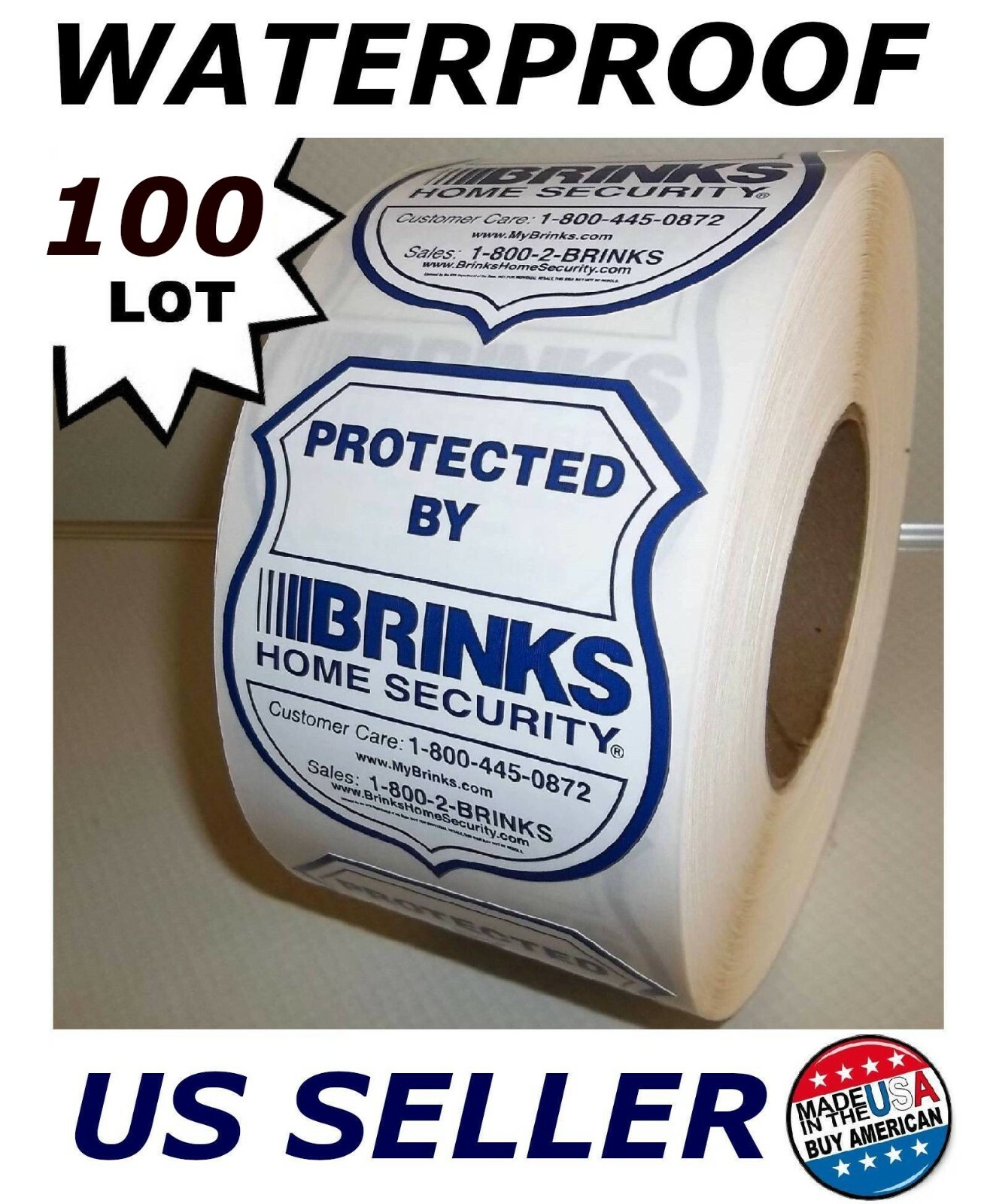 Sticker decals for home business windows BRINKS video security system Bulk Lot