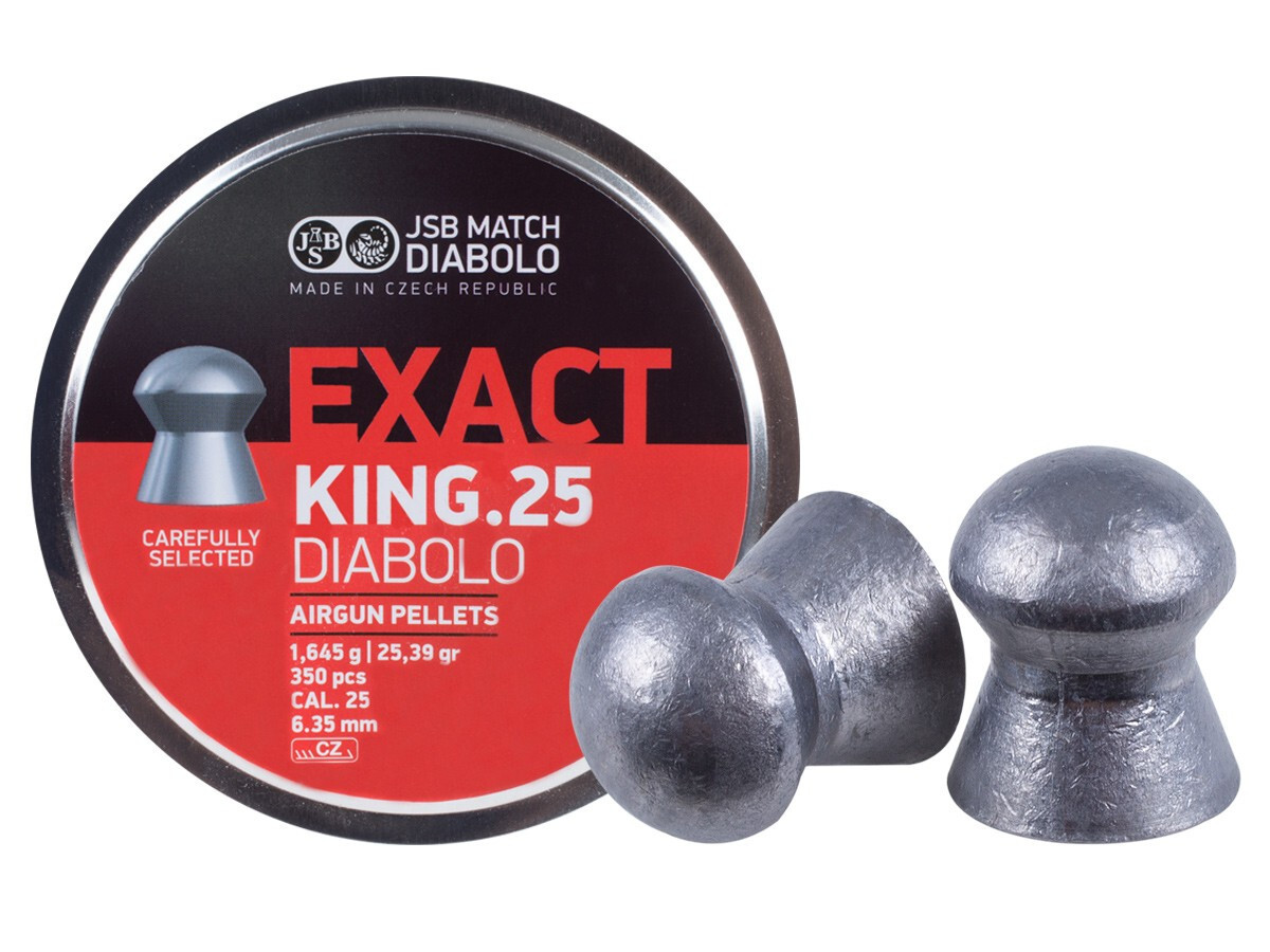 (NEW) JSB Match Diabolo Exact King .25 Cal, 25.39 Grains, Domed, 350ct